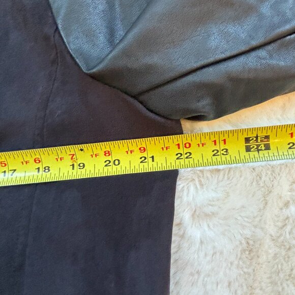 Alfani Women's Faux Black Suede and Faux Leather Full-Zip Jacket, Size: L - Picture 13 of 16